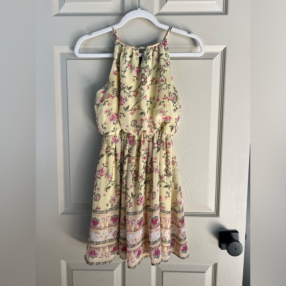 💰⬇️ CLOSET CLEAROUT Blue Rain | Yellow Floral Dress | XXS